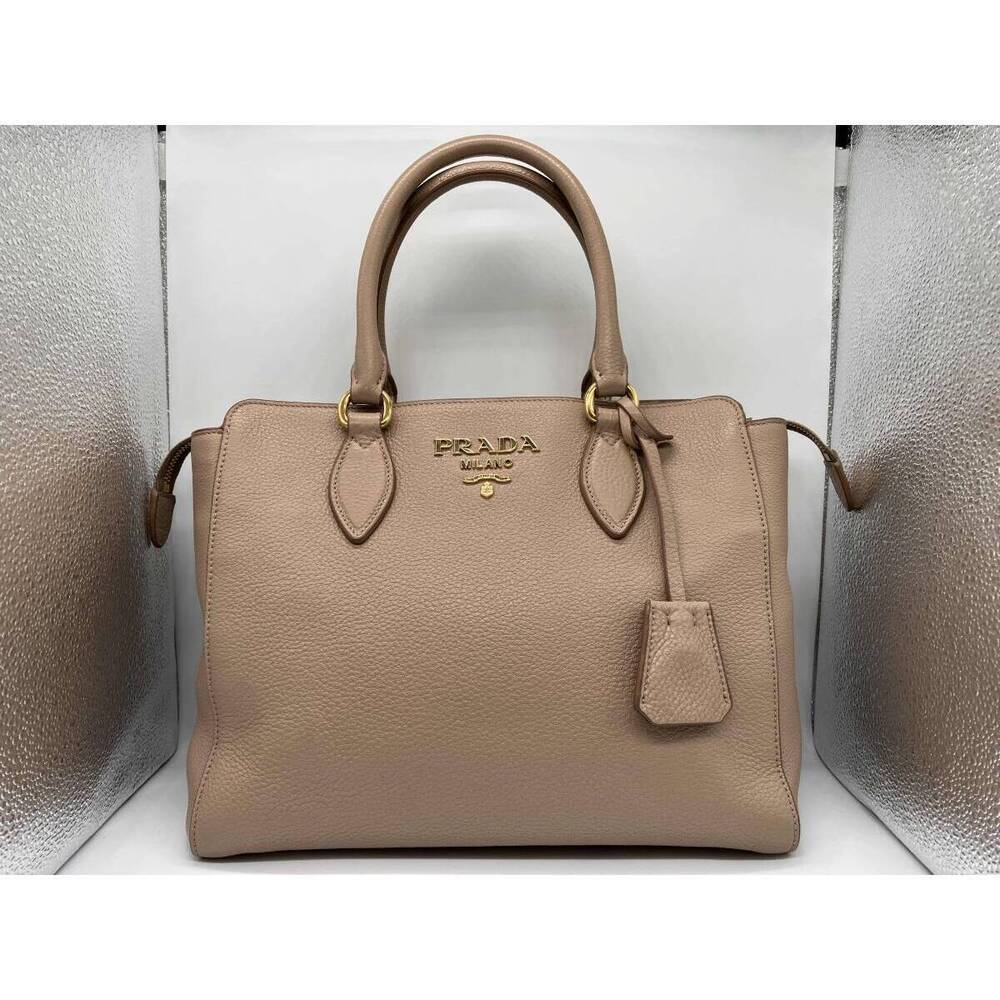 PRADA handbag leather beige Vitello Phoenix